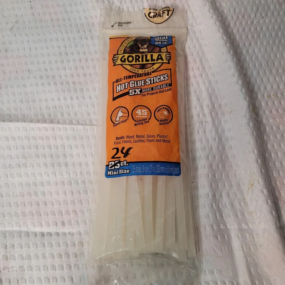 Gorilla All-Temperature Hot Glue Sticks‎ Mini Size 8 Inch 25 Count